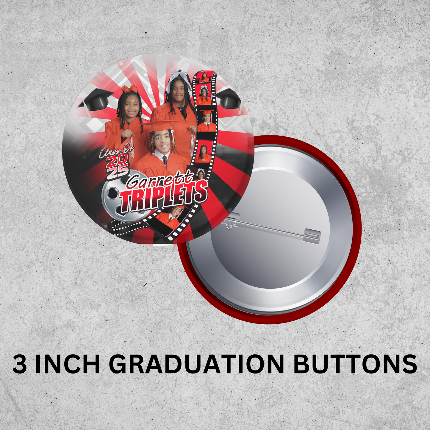 3 Inch Graduation Buttons